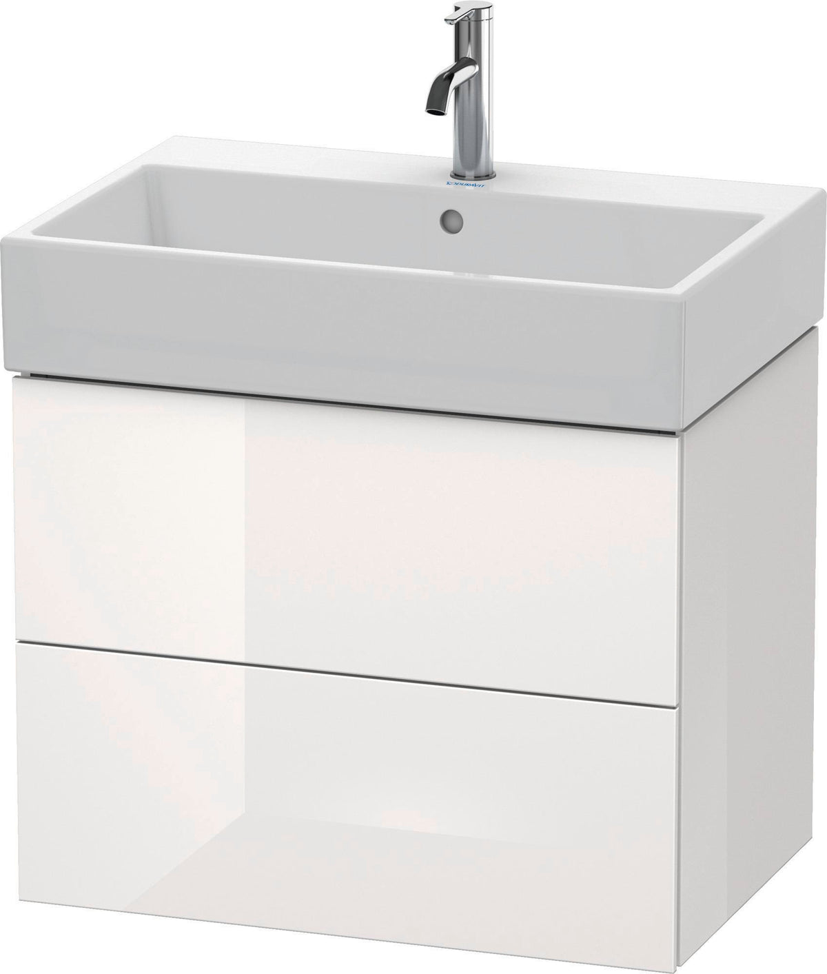 Duravit L-Cube Waschtischunterbau 684 mm, 2 Schubkästen, Weiß Matt, Wandmontage