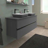 DURAVIT Sivida Aufsatzwaschtisch 400 mm DuroCast Plus ohne Überlauf in Dunkelgrau matt/Weiß