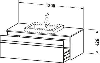DURAVIT Ketho Waschtischunterbau wandhängend 1200 mm weiß matt mit 1 Auszug