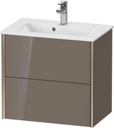 DURAVIT XViu Waschtischunterbau wandhängend 610 mm, 2 Schubladen, champagner matt/weiß matt