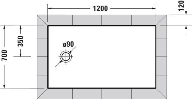 DURAVIT Tempano Duschwanne 900x750x40 mm Weiß mit Antislip – rechteckig, flacher Einbau