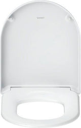DURAVIT Univavo WC-Sitz D-Form tief 432 mm mit Absenkautomatik, abnehmbar, Edelstahl-Scharniere, Weiß