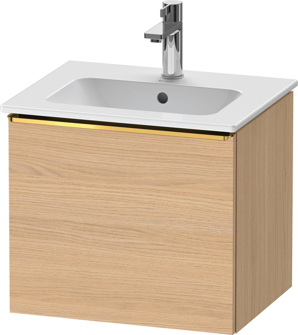 DURAVIT D-Neo Waschtischunterbau 510 mm Eiche Schwarz Matt mit Bronze Griff