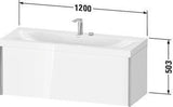 Duravit Möbelwaschtischset XVIU 1200x480mm Chaos-Marmor / Ta s-matt mit Unterbau und Auszug