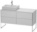 Duravit XSquare Waschtischunterbau 1400 mm mit integriertem Fußgestell – Becken links, s-matt