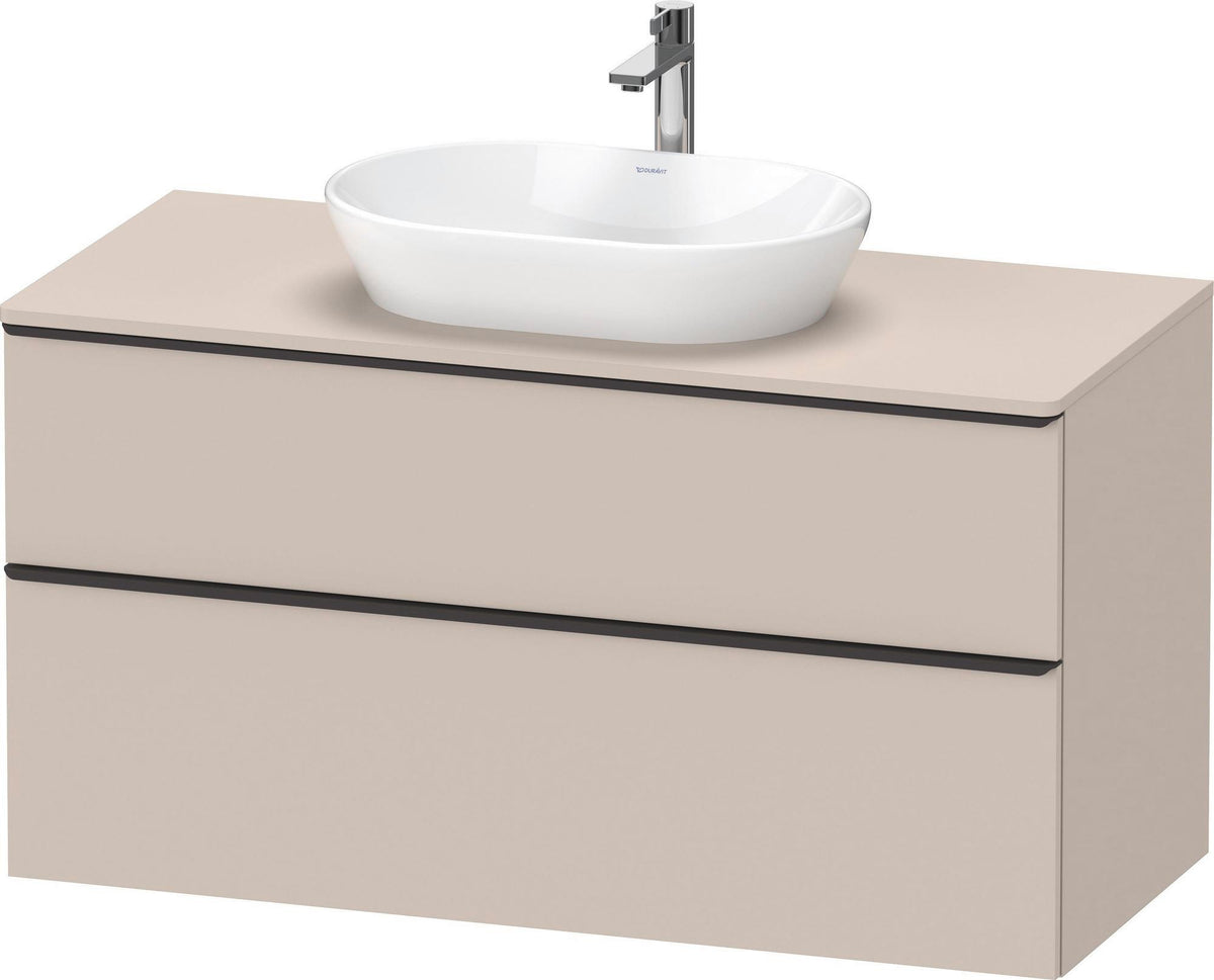 DURAVIT D-Neo Konsolenwaschtischunterbau 1200 mm Eiche Schwarz Matt mit Bronze Griff