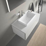Duravit L-Cube Konsole variabel 550 mm weiß matt – wandhängend, mit Ausschnitt für Waschschüssel