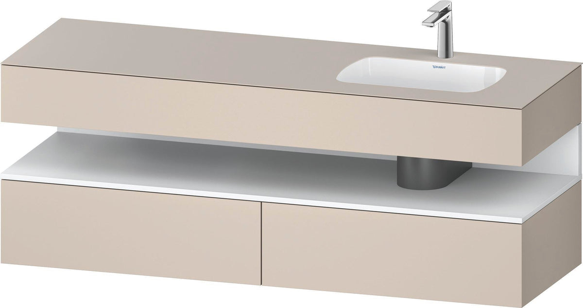 DURAVIT Qatego Einbauwaschtisch mit Konsolenwaschtischunterbau 1600 mm Weiß Matt