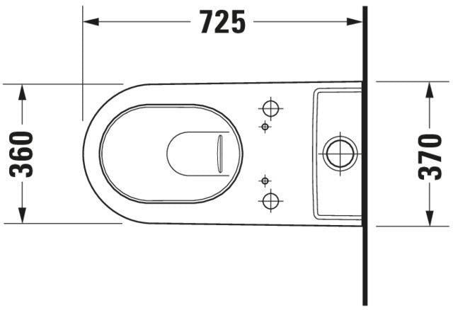 DURAVIT Stand-WC Kombi Starck 2, 725 mm, weiß – für SensoWash Dusch-WC