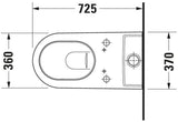 DURAVIT Stand-WC Kombi Starck 2, 725 mm, weiß – für SensoWash Dusch-WC