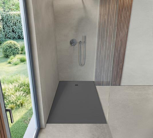 DURAVIT Sustano Duschwanne 1400x900x30 mm Mineralguss Dunkelgrau Matt – Bodenbündig & Halbeinbau