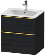DURAVIT D-Neo Waschtischunterbau 610 mm Eiche Schwarz mit Bronze Griff – wandhängend