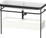 Duravit Happy D.2 c-bonded Waschtischset 1175 mm mit Metallkonsole & Schubkasten in Taupe