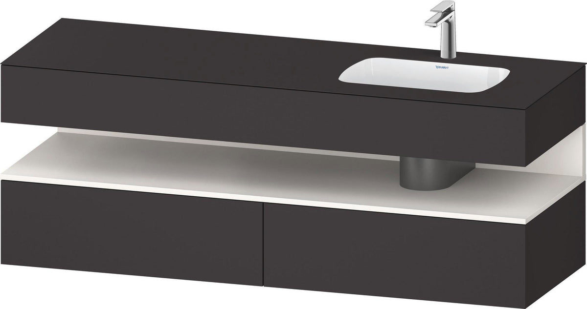DURAVIT Qatego Einbauwaschtisch mit Konsolenwaschtischunterbau 1600 mm Weiß Matt