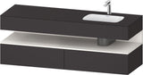 DURAVIT Qatego Einbauwaschtisch mit Konsolenwaschtischunterbau 1600 mm Weiß Matt