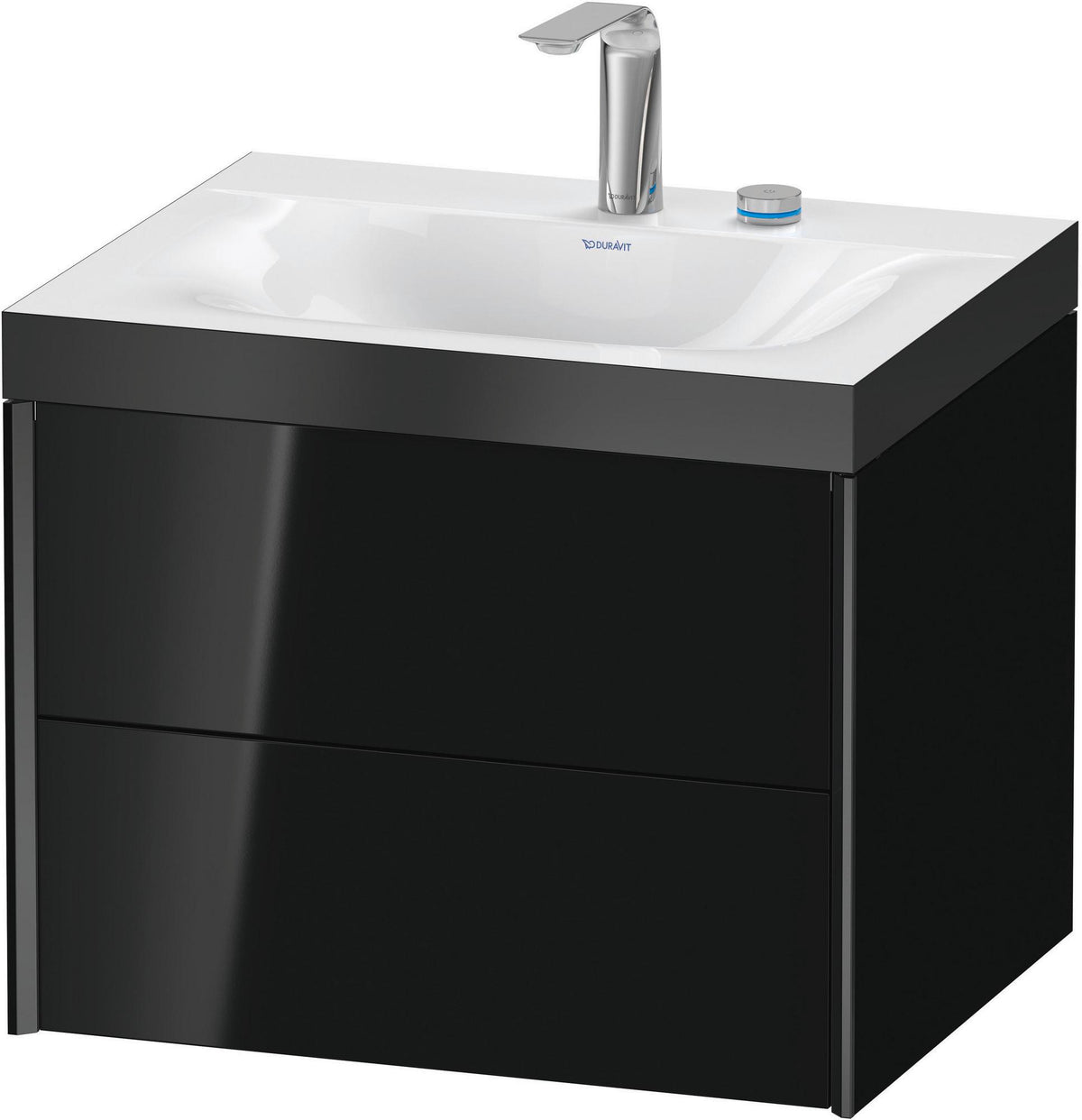 DURAVIT XViu c-bonded Waschtischunterschrank 600 mm mit 2 Schubkästen, schwarz matt