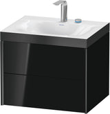 DURAVIT XViu c-bonded Waschtischunterschrank 600 mm mit 2 Schubkästen, schwarz matt