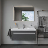Duravit D-Code Möbelwaschtisch 1050 mm Weiß mit Überlauf und Hahnlochbank – Wandhängend