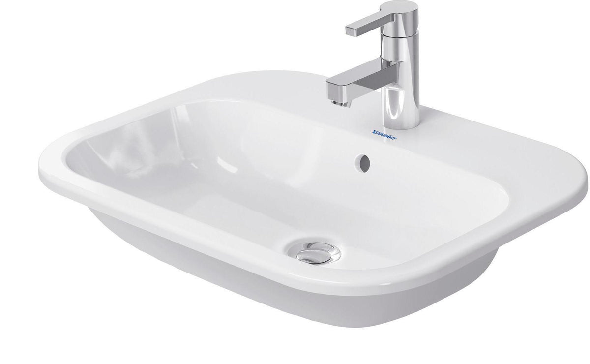 Duravit Happy D.2 Einbauwaschtisch 600 mm, mit Überlauf, 1 Hahnloch, weiß
