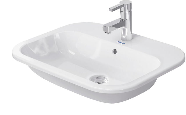 Duravit Happy D.2 Einbauwaschtisch 600 mm, mit Überlauf, 1 Hahnloch, weiß