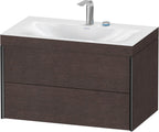 Eiche / 2Hl,schwarz m./eiche dunkel gb.Rahmen C / eiche dunkel gebürstet