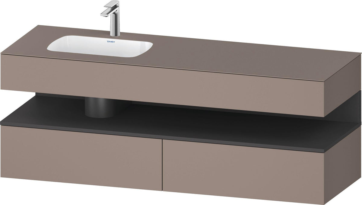 DURAVIT Qatego Studio F. A. Porsche Einbauwaschtisch mit Konsolenwaschtischunterbau 1600 mm Weiß Matt
