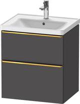 Duravit D-Neo Waschtischunterbau 584 mm betongrau matt mit Auszug und Schubkasten