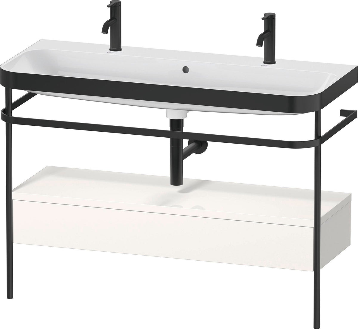 DURAVIT Happy D.2 c-bonded Waschtischset 1175 mm mit Metallkonsole und Schubkasten