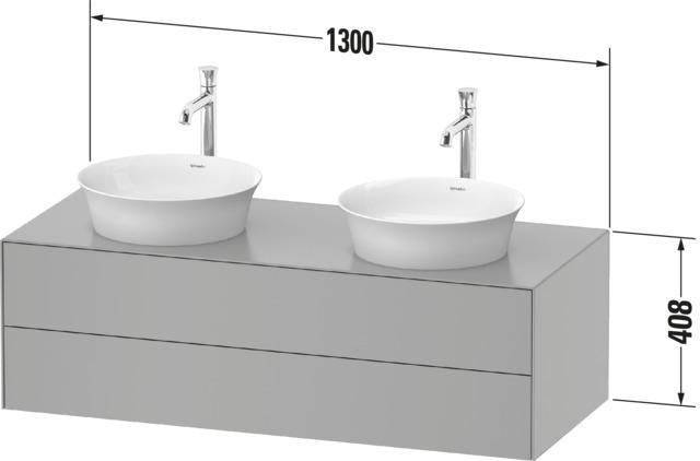 Duravit White Tulip Waschtischunterbau 1300 mm, 2 Schubkästen, graphit seidenmatt, wandhängend