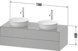 DURAVIT White Tulip Konsolenwaschtischunterbau 1300 mm mit 2 Schubkästen, Amerikanisch Nussbaum / Taupe Hochglanz