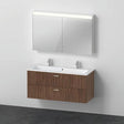 DURAVIT XBase Möbel-Set 1230 mm Nussbaum dunkel mit Waschtisch, Unterbau und Spiegelschrank