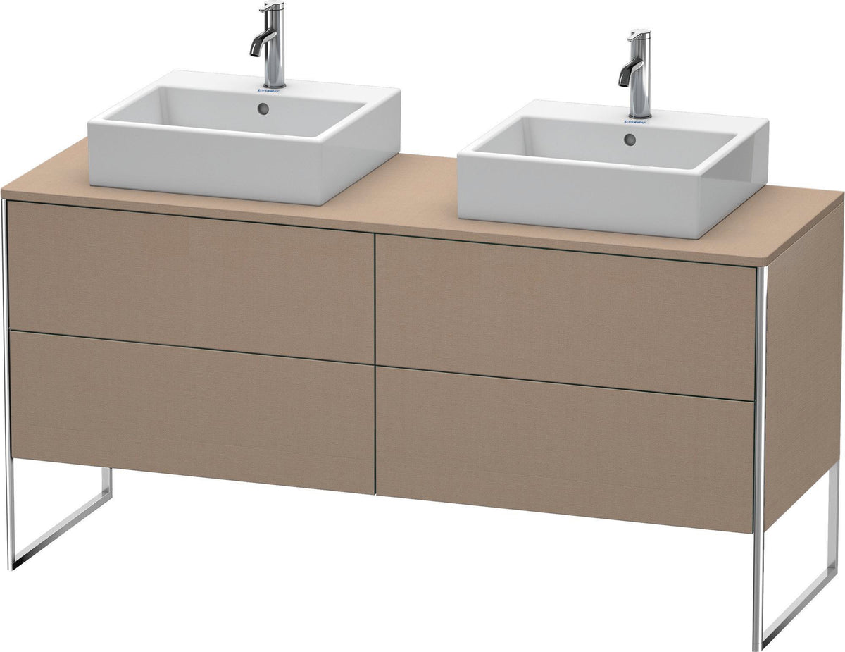 DURAVIT XSquare Waschtischunterbau 1600 mm betongrau matt, 4 Schubkästen, Tip-On, bodenstehend