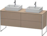 DURAVIT XSquare Waschtischunterbau 1600 mm betongrau matt, 4 Schubkästen, Tip-On, bodenstehend