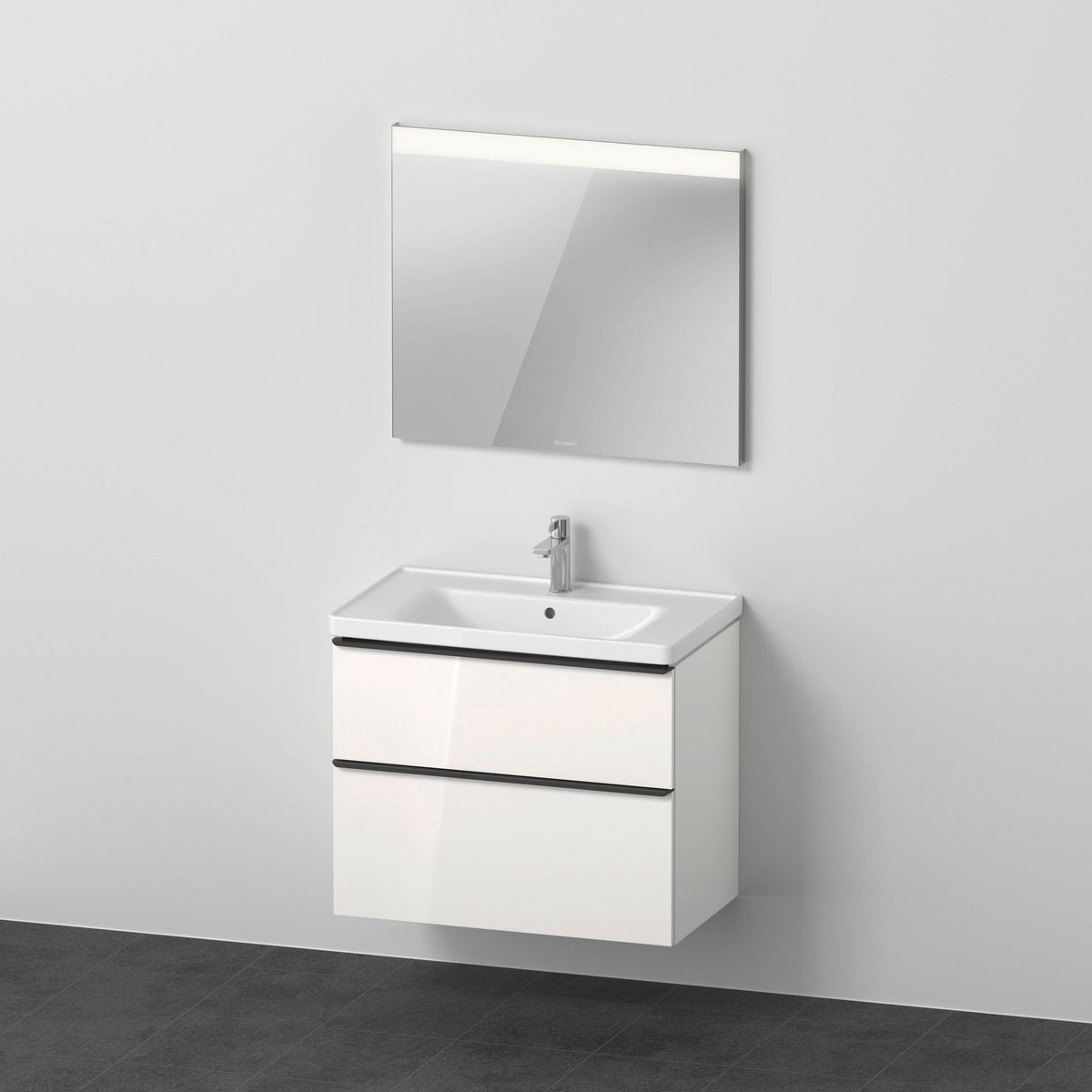 Duravit D-Neo Möbel-Set wandhängend 800x480mm mit Waschtisch, Auszug, Spiegel Eiche