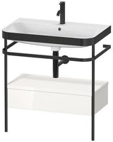 Duravit Waschtischset Happy D.2 Plus 775x490mm ein Hahnloch taupe supermatt