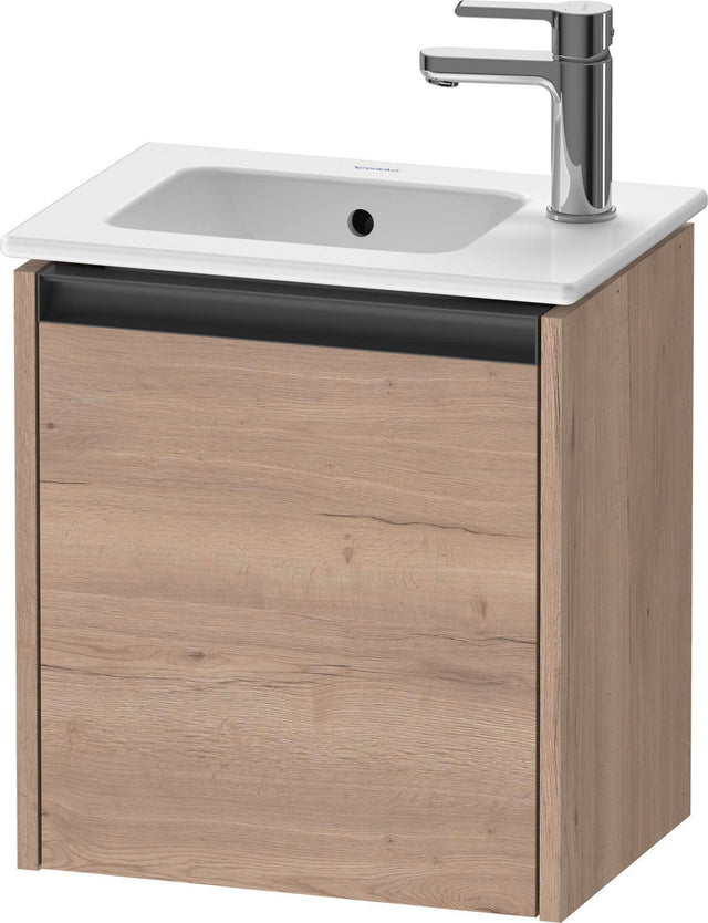 Duravit Ketho.2 Waschtischunterbau 410 mm Eiche Terra matt, Türanschlag links, wandhängend