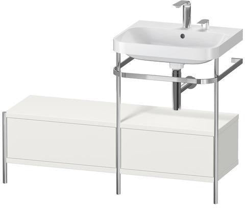Duravit Waschtischset Happy D.2 Plus 1200x490mm taupe supermatt – Einrichtungssystem Nussbaum rechts