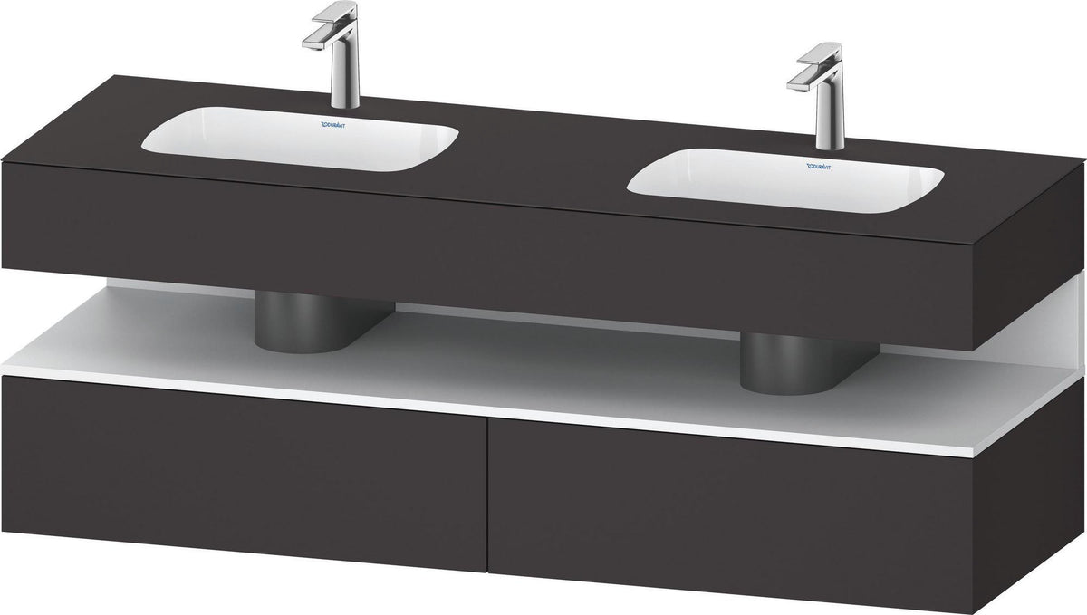 DURAVIT Qatego Studio F. A. Porsche Waschtischset 1600 mm mit Konsolenwaschtischunterbau, 2 Auszüge