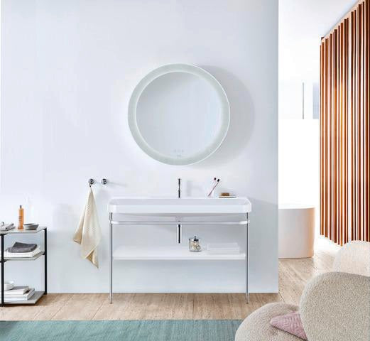 Duravit Happy D.2 c-shaped Waschtischset 1175 mm mit Metallkonsole und Waschschüssel