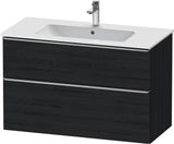 DURAVIT D-Neo Waschtischunterbau 1010 mm Eiche Schwarz mit Bronze Griff