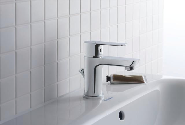 DURAVIT A.1 Einhebel-Waschtischmischer mit Zugstange, Chrom – 95 mm Ausladung, Keramikmischsystem