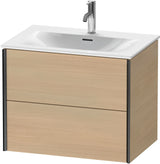 Duravit XViu Waschtischunterbau wandhängend 710 mm, 2 Schubkästen, mediterrane Eiche – ohne Griff