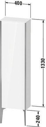 DURAVIT Halbhochschrank XViu 1330 mm nussbaum dunkel matt – wandhängend, 1 Tür, Soft-Close