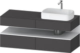 DURAVIT Qatego Konsolenwaschtischunterbau 1400 mm Weiß Matt Eiche Schwarz Matt wandhängend