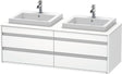 DURAVIT Ketho Waschtischunterbau wandhängend 1400 mm, 4 Schubkästen, weiß matt, 2 Becken