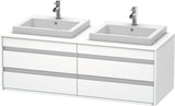 DURAVIT Ketho Waschtischunterbau wandhängend 1400 mm, 4 Schubkästen, weiß matt, 2 Becken