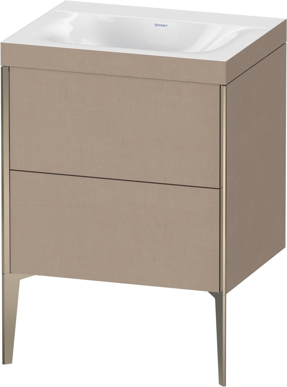 DURAVIT XViu c-bonded Waschtischset bodenstehend 610x600x480 mm champagner matt/basalt matt