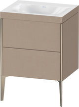 DURAVIT XViu c-bonded Waschtischset bodenstehend 610x600x480 mm champagner matt/basalt matt