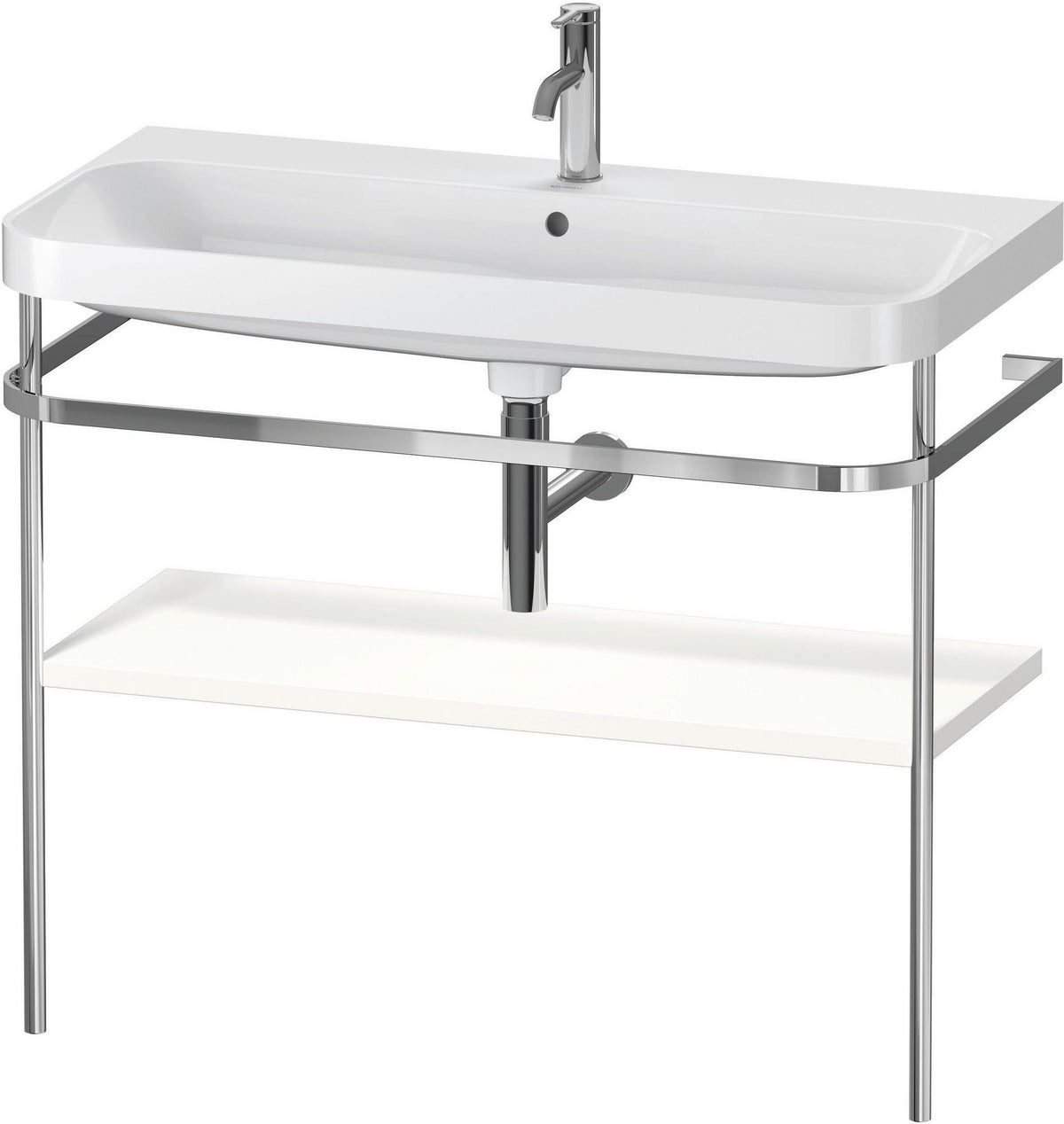 Duravit Happy D.2 c-shaped Waschtischset mit Metallkonsole, 975 mm, Taupe