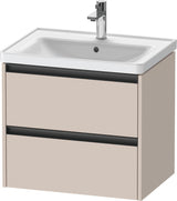 DURAVIT Ketho.2 Waschtischunterbau 634 mm betongrau matt mit 2 Schubkästen und Soft-Close
